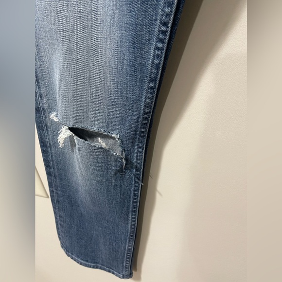 NWT Mother Tomcat Highwaist Frayed Open Cut Medium Wash Denim Jeans Size 25 - Picture 6 of 13